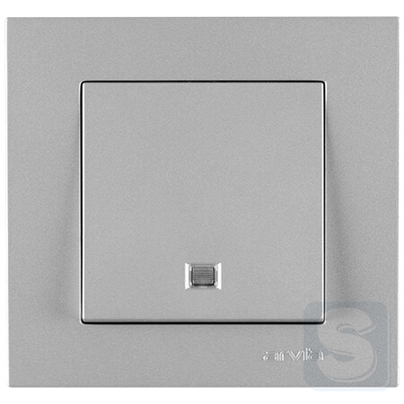 Вимикач одноклавішний з підсвічуванням Arvia Electric KAREN Срібло (20 03 2000 201)